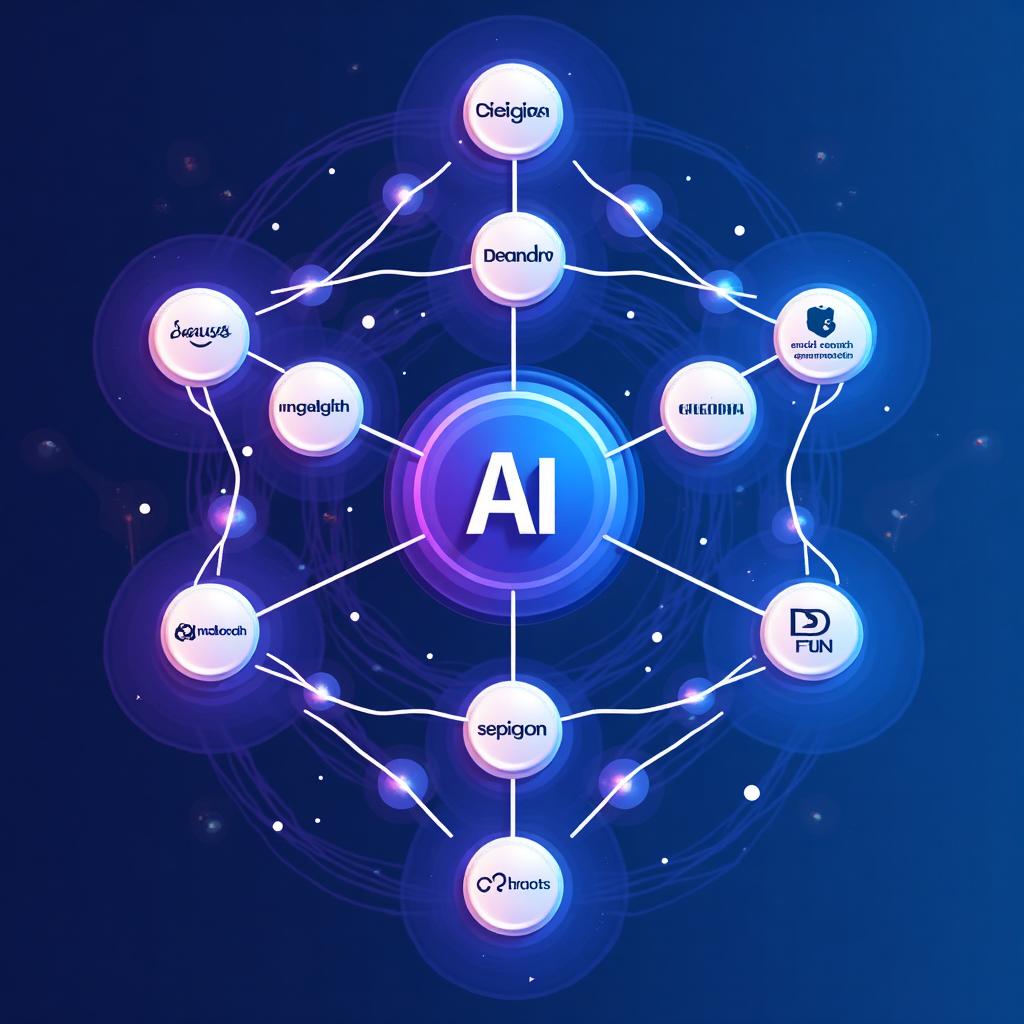 Diagram showing how AI platforms process and select brands through neural network decision nodes