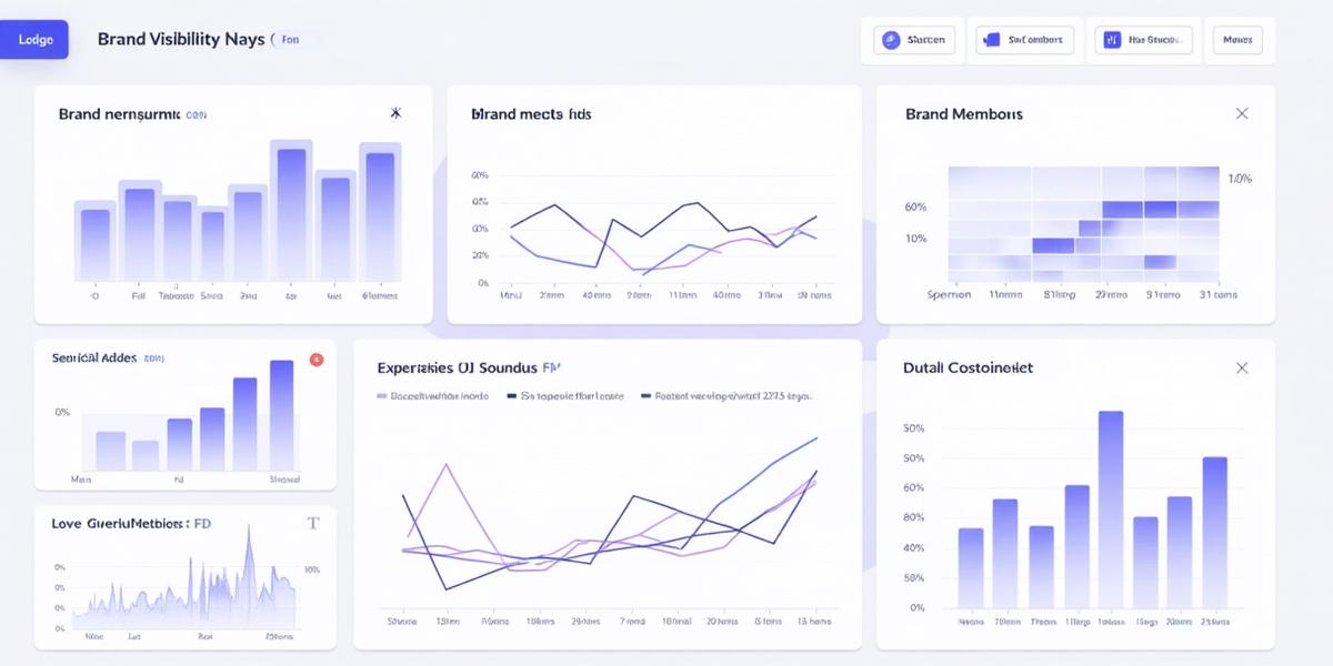 Brand visibility monitoring dashboard showing analytics and tracking data