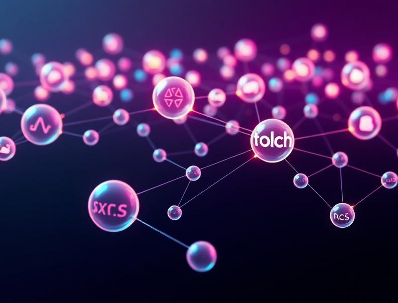 Knowledge graph visualization showing interconnected entity nodes representing brands, concepts, and topics that AI models recognize and reference